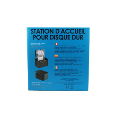 NONBT030788 Docking pour 2xHDD 2.5/3.5p Sata USB3 Noir