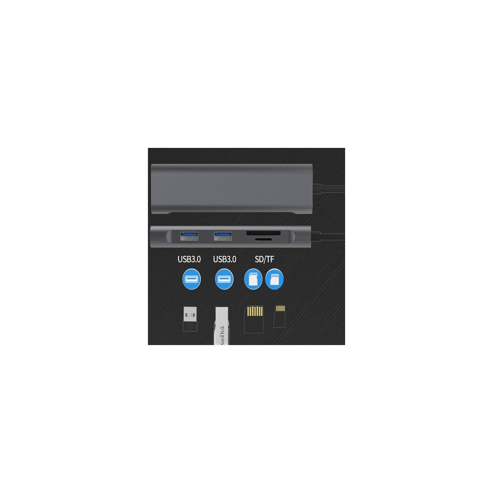 CONHU036173 USB3 (5 en 1) USB 3.0 X 3 PORTS + SD+TF