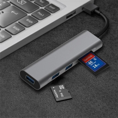 CONHU036173 USB3 (5 en 1) USB 3.0 X 3 PORTS + SD+TF