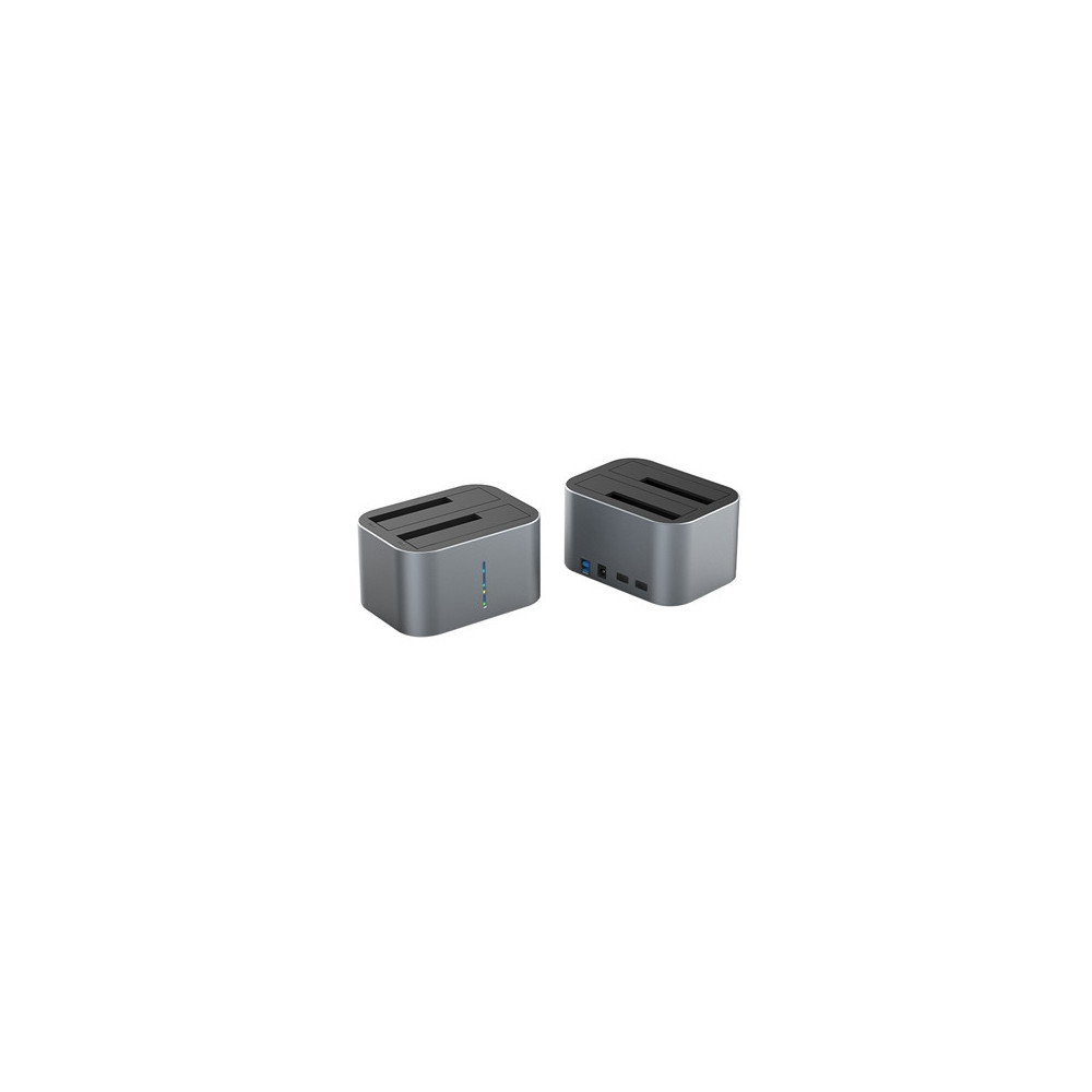 NONBT030787 Docking pour 2xHDD 2.5/3.5p Sata USB3 Silver