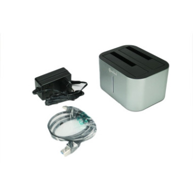 NONBT030787 Docking pour 2xHDD 2.5/3.5p Sata USB3 Silver