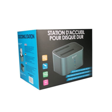 NONBT030787 Docking pour 2xHDD 2.5/3.5p Sata USB3 Silver