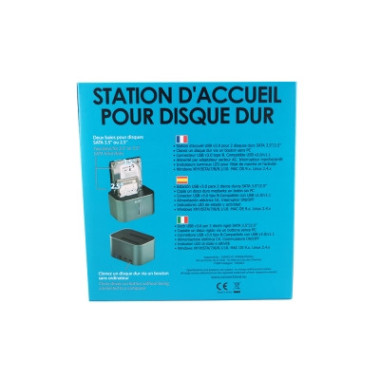 NONBT030787 Docking pour 2xHDD 2.5/3.5p Sata USB3 Silver