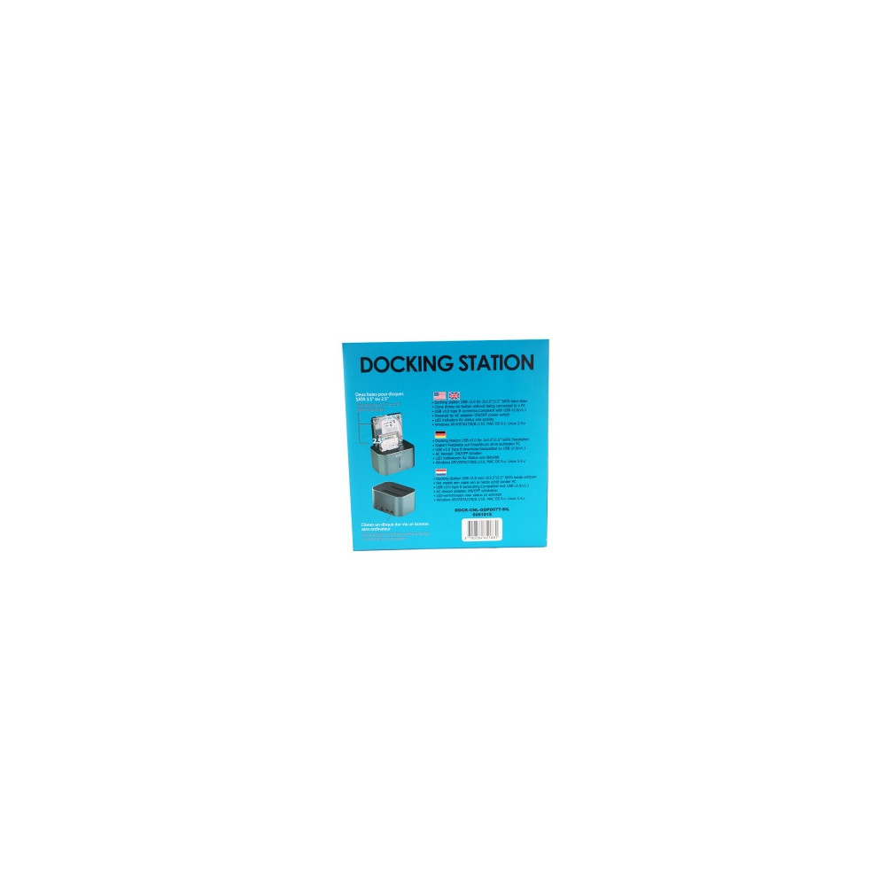 NONBT030787 Docking pour 2xHDD 2.5/3.5p Sata USB3 Silver