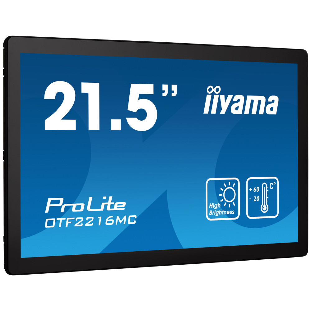 iiyama OTF2216MC-B1 affichage de messages Écran plat de signalisation numérique 55,9 cm (22") LCD 1100 cd m² Full HD Noir Écran