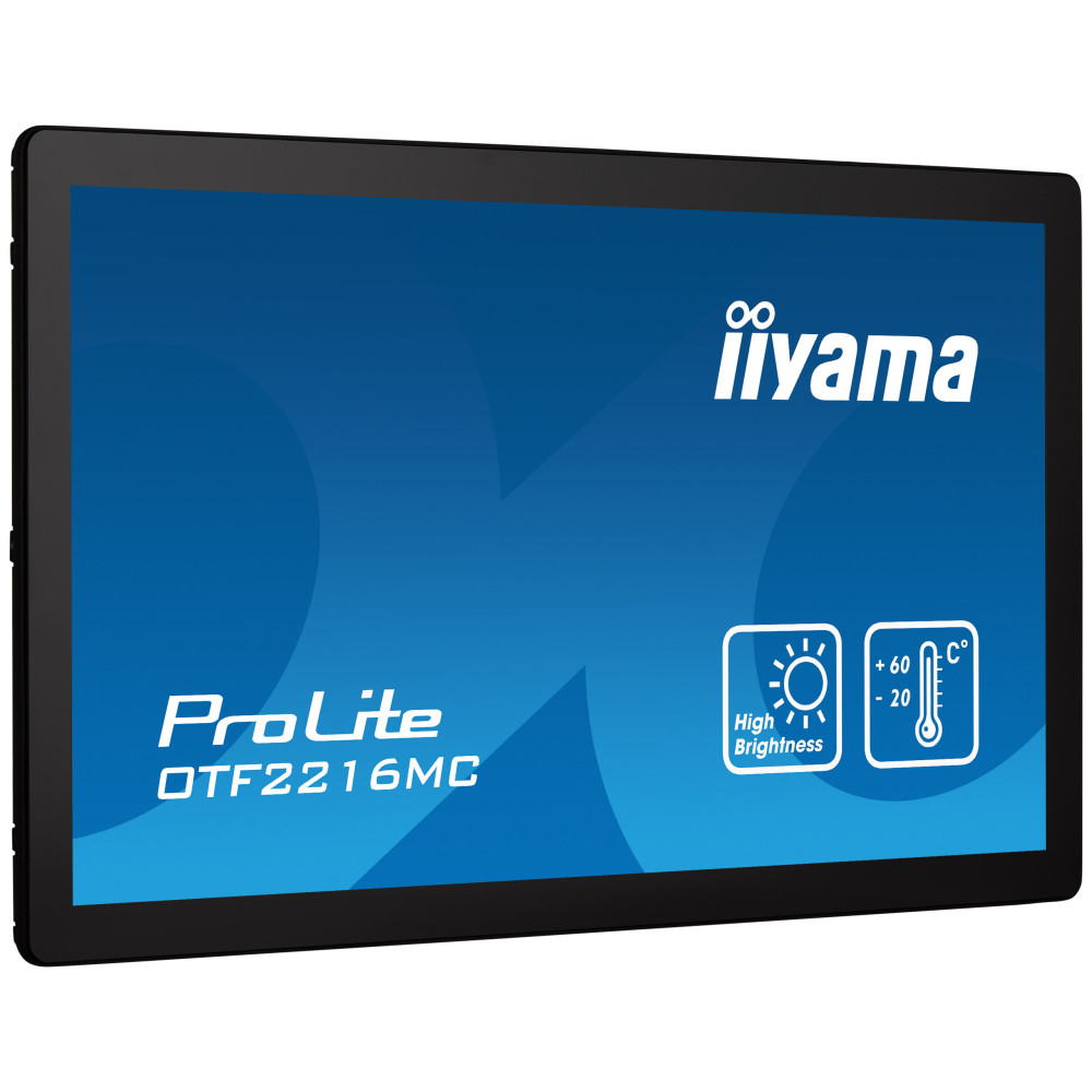 iiyama OTF2216MC-B1 affichage de messages Écran plat de signalisation numérique 55,9 cm (22") LCD 1100 cd m² Full HD Noir Écran
