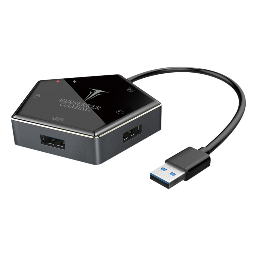 BER00046360 Convertisseur 4 ports usb 3.0 pour  N-Switch-PS5/4/3 / Xbox-one Hermod noir