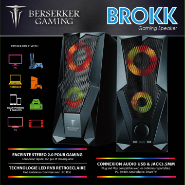 BER00046374 HP BSK GAMING 2.0 BROKK BLACK-ILLUMINATED 6W