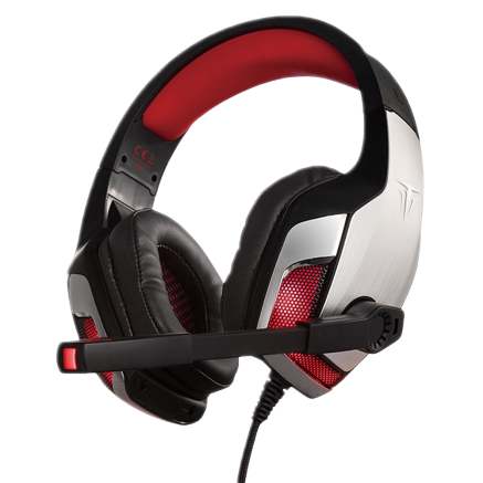 BERMI036957 0915169 CASQUE 50mm GAMING FAFNIIR-SIL Noir/rouge Jack/USB(LED)