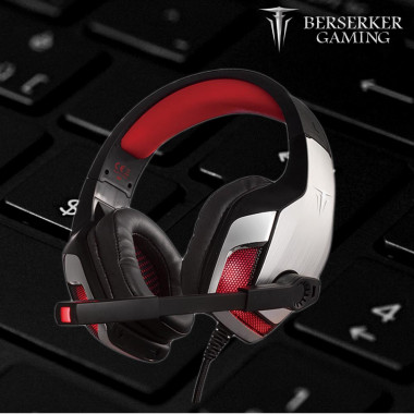 BERMI036957 0915169 CASQUE 50mm GAMING FAFNIIR-SIL Noir/rouge Jack/USB(LED)