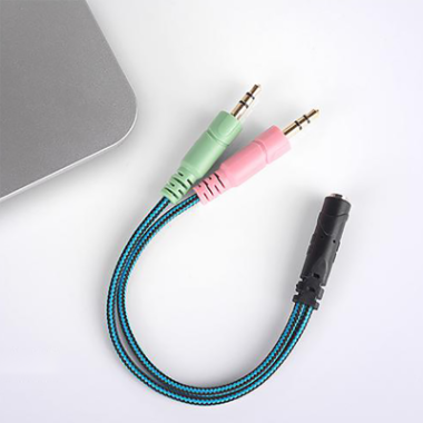 BER00046384 ADAPT- JACK AUDIO STEREO 2 MALES x 1 FEMELLE EN CABLE 25CM AUD