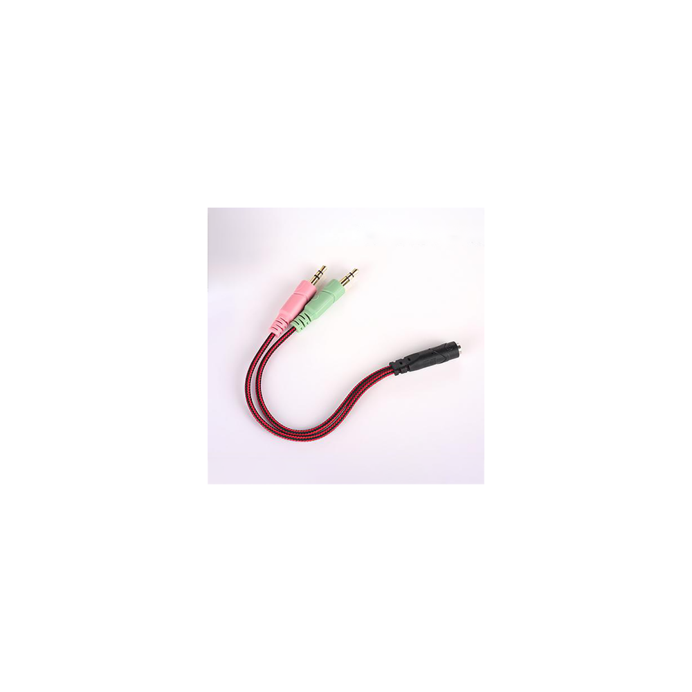 BER00046384 ADAPT- JACK AUDIO STEREO 2 MALES x 1 FEMELLE EN CABLE 25CM AUD