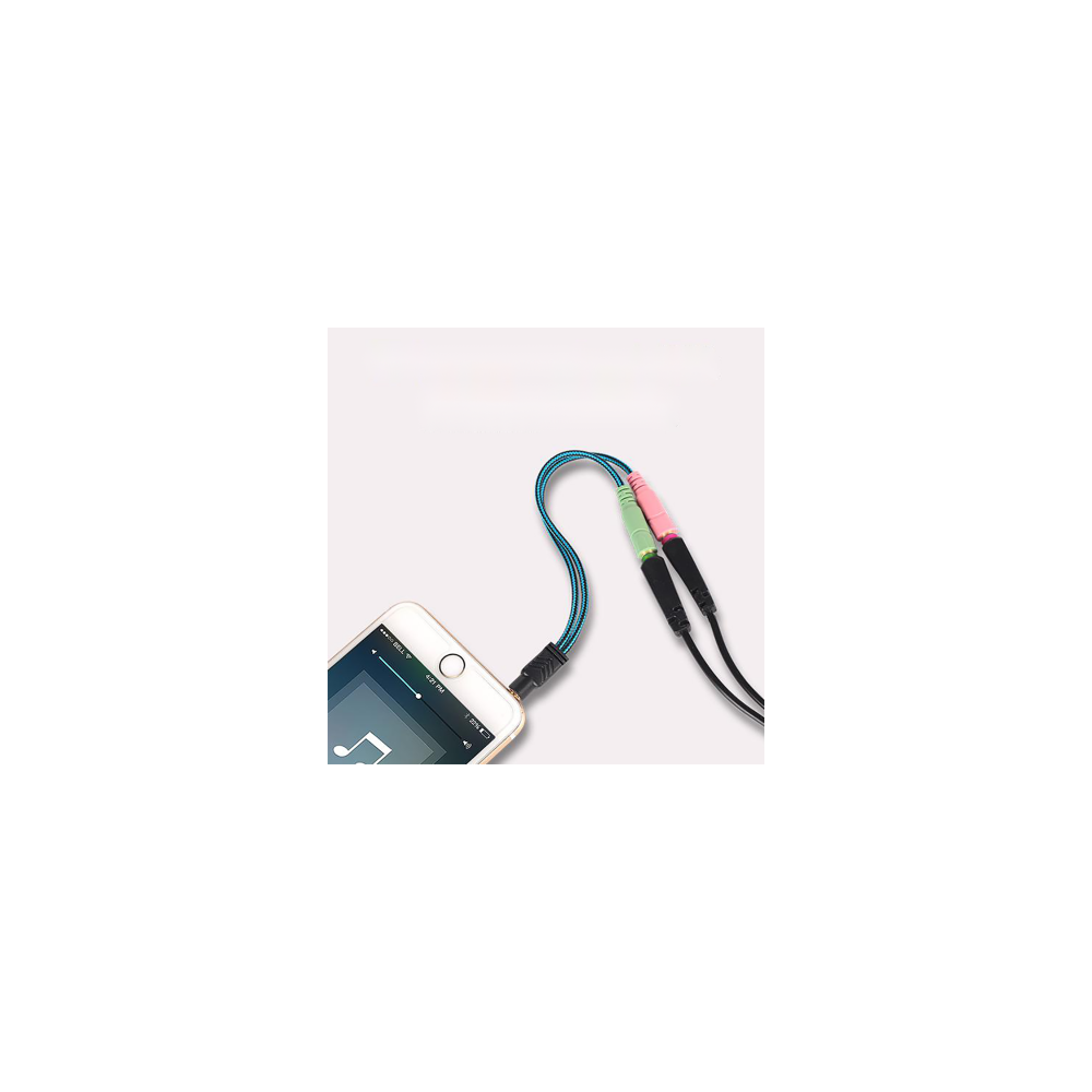 BER00046384 ADAPT- JACK AUDIO STEREO 2 MALES x 1 FEMELLE EN CABLE 25CM AUD