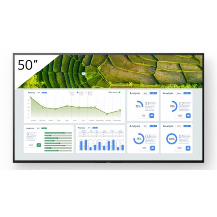 Sony FW-50BZ30L affichage de messages Écran plat de signalisation numérique 127 cm (50") LCD Wifi 440 cd m² 4K Ultra HD Noir