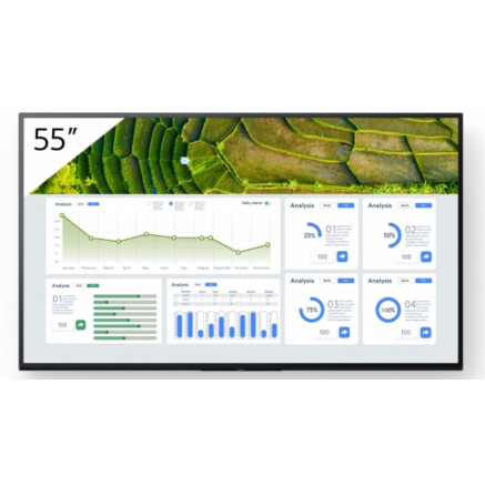 Sony FW-55BZ30L TM affichage de messages Écran plat de signalisation numérique 139,7 cm (55") LCD Wifi 440 cd m² 4K Ultra HD