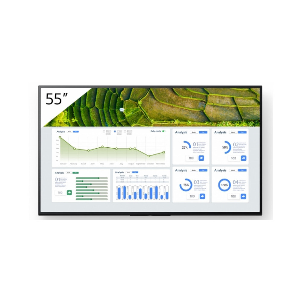 Sony FW-55BZ30L TM affichage de messages Écran plat de signalisation numérique 139,7 cm (55") LCD Wifi 440 cd m² 4K Ultra HD