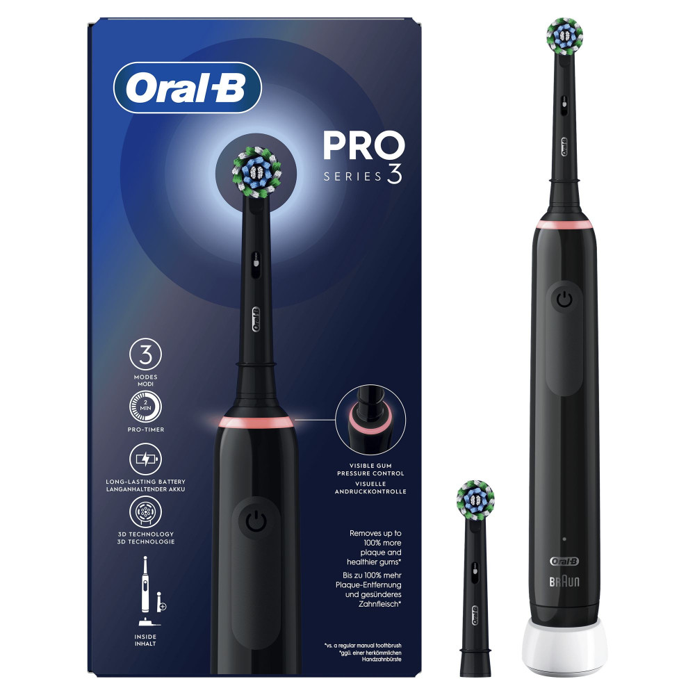 Oral-B Pro 3 Pro3 3000 Adulte Brosse à dents rotative oscillante Noir Oral-B Pro 3 Pro3 3000 Adulte Brosse à dents rotative oscillante Noir