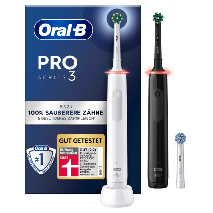 Oral-B Pro 3 Adulte Brosse à dents rotative Noir, Blanc