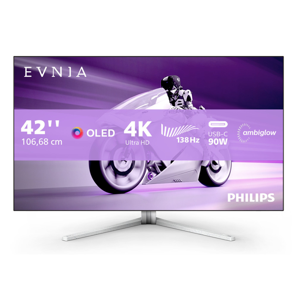 Philips 42M2N8900 00 écran plat de PC 105,5 cm (41.5") 3840 x 2160 pixels 4K Ultra HD OLED Blanc