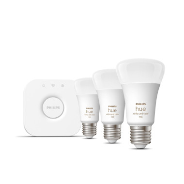 Philips Hue White and Color ambiance Kit de démarrage   3 ampoules connectées E27 (1100)
