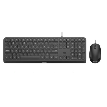 Philips 2000 series SPT6207B 19 clavier Souris incluse Universel USB AZERTY Français Noir