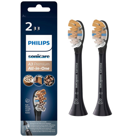 Philips A3 Premium Tout-en-un HX9092 11 Lot de 2 + noir + têtes de brosse soniques