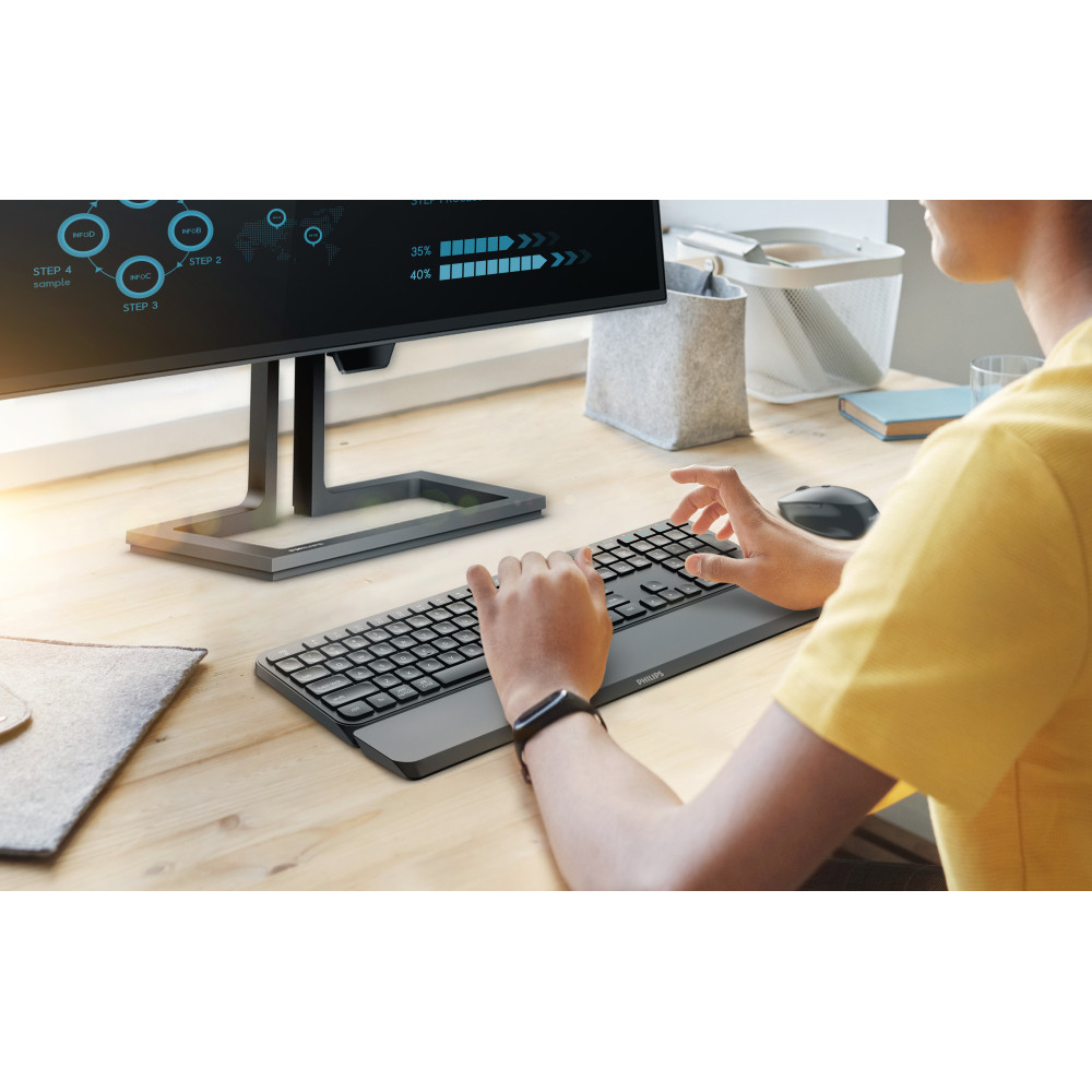 Philips 6000 series SPT6607B 26 clavier Souris incluse Universel RF sans fil + Bluetooth QWERTZ Allemand Noir