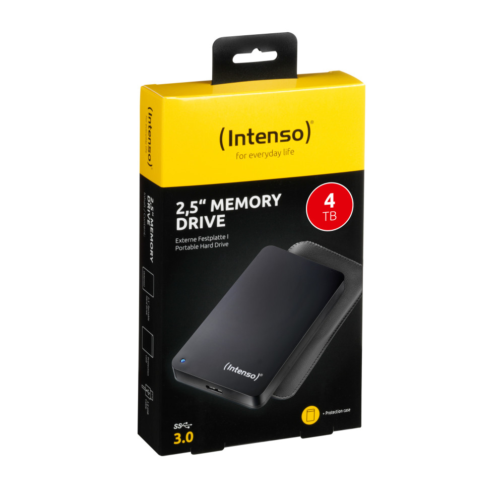 Intenso Memory Drive disque dur externe 4 To 5400 tr min 2.5" USB Type-A 2.0 3.2 Gen 1 (3.1 Gen 1) Noir