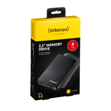 Intenso Memory Drive disque dur externe 4 To 5400 tr min 2.5" USB Type-A 2.0 3.2 Gen 1 (3.1 Gen 1) Noir