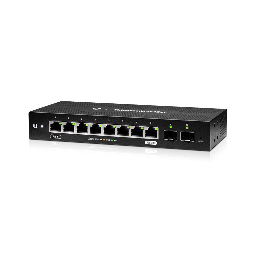 Ubiquiti EdgeSwitch 10X Géré L2 Gigabit Ethernet (10 100 1000) Connexion Ethernet, supportant l'alimentation via ce port (PoE) Ubiquiti EdgeSwitch 10X Géré L2 Gigabit Ethernet (10 100 1000) Connexion Ethernet, supportant l'alimentation via ce port (PoE)