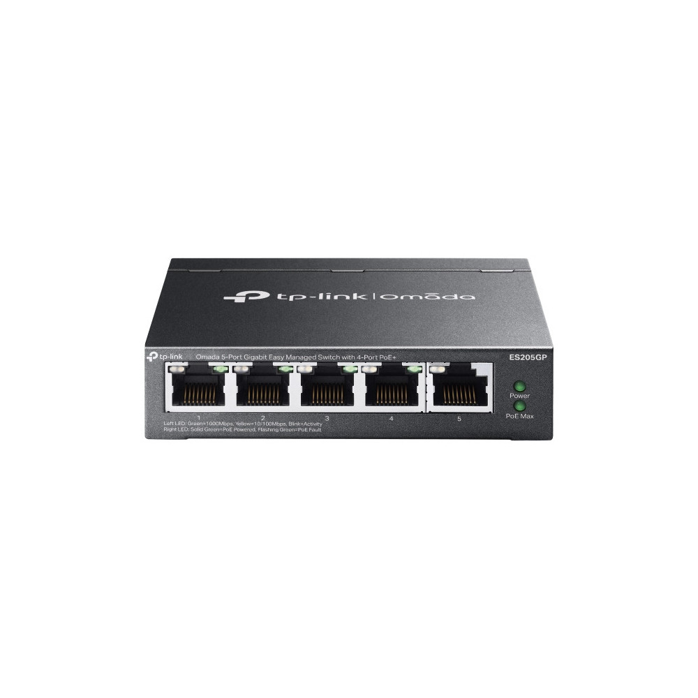 TP-Link Omada ES205G Géré Gigabit Ethernet (10 100 1000) Connexion Ethernet, supportant l'alimentation via ce port (PoE) Noir TP-Link Omada ES205G Géré Gigabit Ethernet (10 100 1000) Connexion Ethernet, supportant l'alimentation via ce port (PoE) Noir