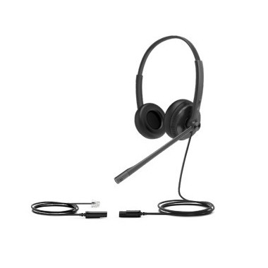 Yealink YHS34 Lite Dual Casque Avec fil Arceau Bureau Centre d'appels Noir
