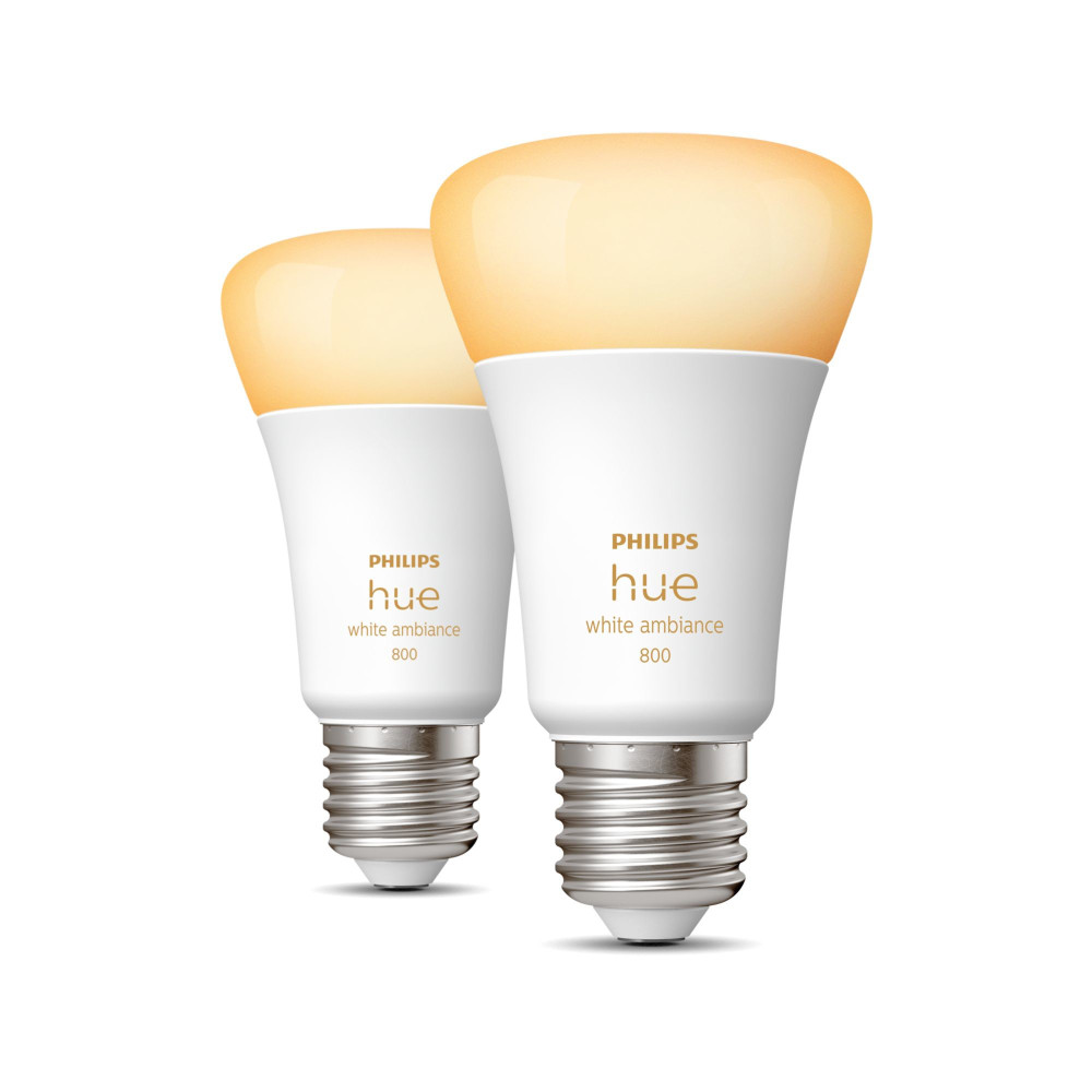 Philips Hue White ambiance A60 - Ampoule connectée E27 - 800 (lot de 2) Philips Hue White ambiance A60 - Ampoule connectée E27 - 800 (lot de 2)