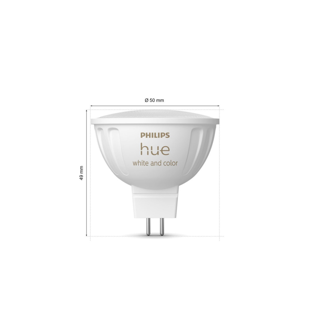 Philips Hue White and Color ambiance MR16 Spot d'éclairage intelligent Bluetooth Zigbee 6,3 W