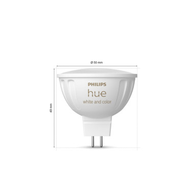 Philips Hue White and Color ambiance MR16 Spot d'éclairage intelligent Bluetooth Zigbee 6,3 W