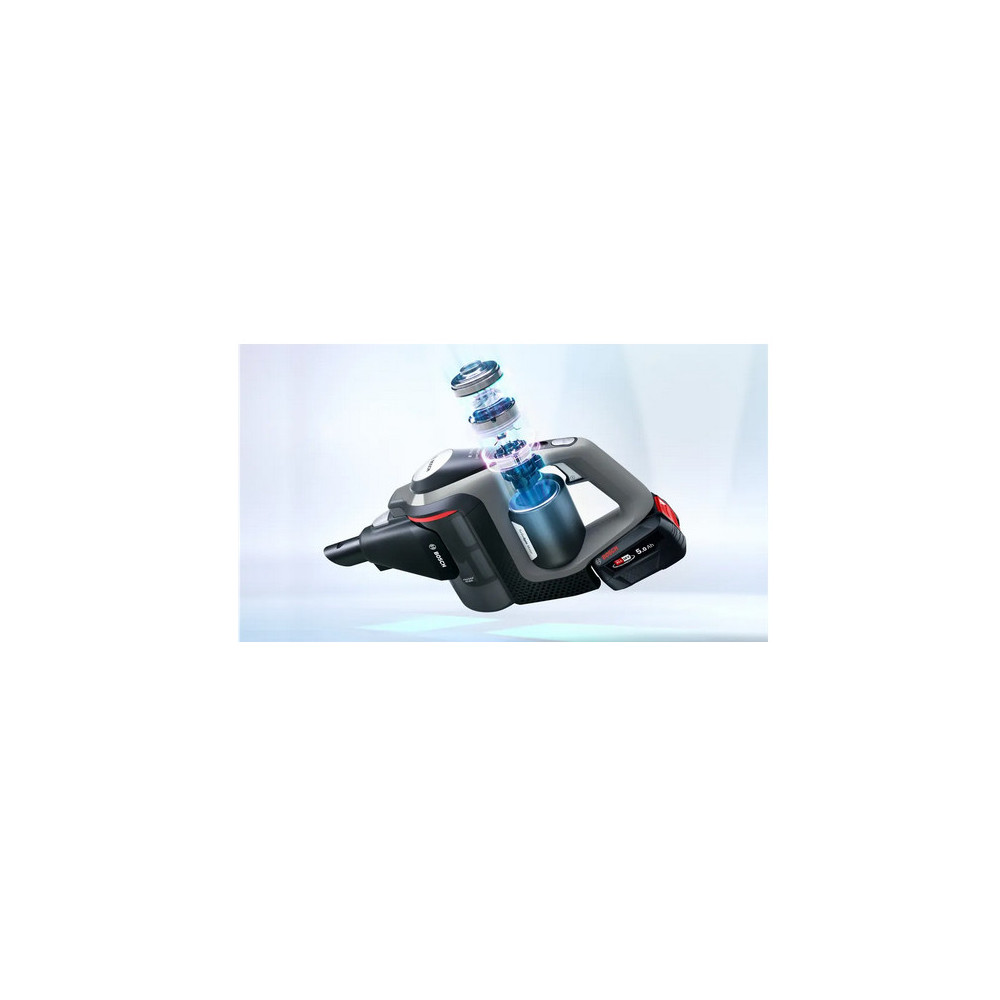 Bosch Serie 8 BSS825MULT aspirateur balai et balai électrique Aspirateur-balai 2 en 1 Batterie Sec HEPA Sans sac Gris 5 Ah