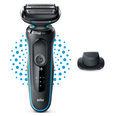 Braun Series 5 51-M1200s rasoir pour homme Rasoir à grille Tondeuse Noir, Bleu