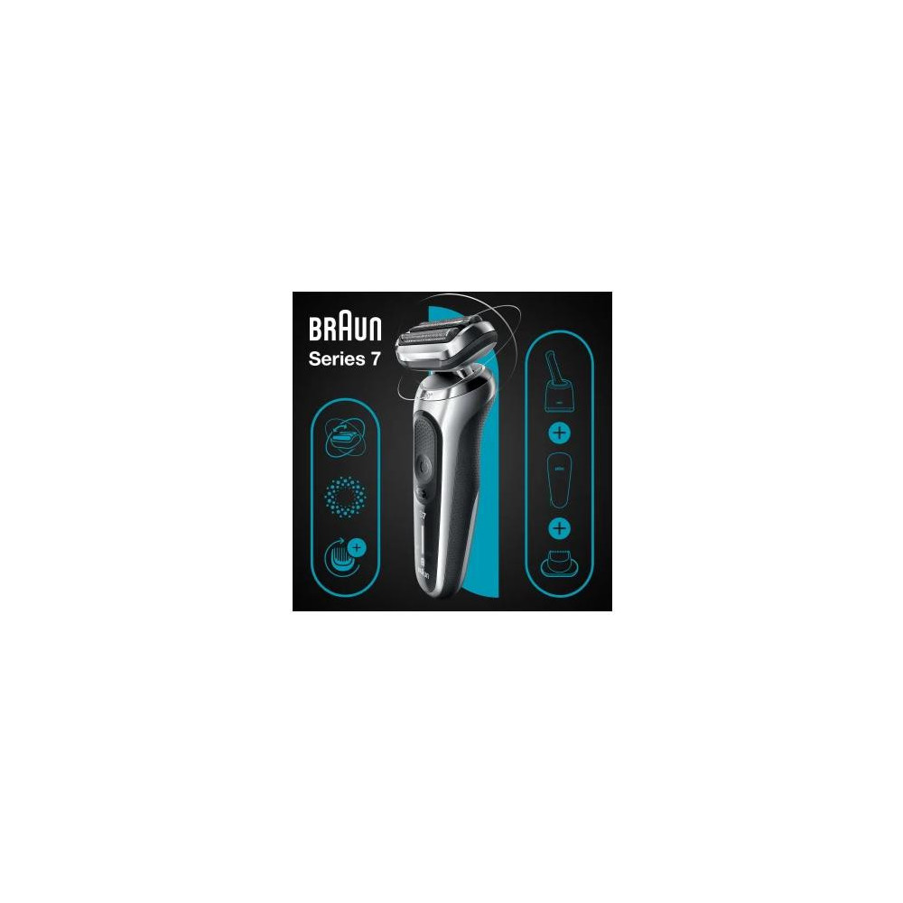 Braun Series 7 71-S7200cc Rasoir à grille Tondeuse Noir, Argent