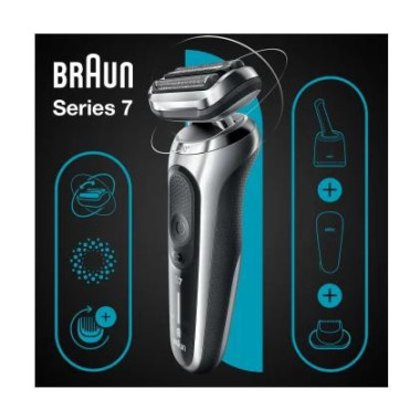 Braun Series 7 71-S7200cc Rasoir à grille Tondeuse Noir, Argent