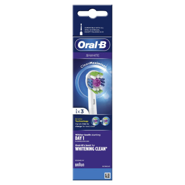 Oral-B 3D White 80338474 tête de brosses 3 pièce(s) Blanc