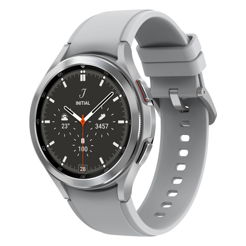 Samsung Galaxy Watch4 Classic 3,56 cm (1.4") OLED 46 mm Numérique 450 x 450 pixels Écran tactile Argent Wifi GPS (satellite) Samsung Galaxy Watch4 Classic 3,56 cm (1.4") OLED 46 mm Numérique 450 x 450 pixels Écran tactile Argent Wifi GPS (satellite)