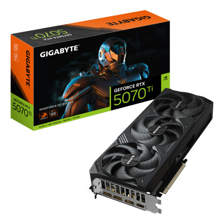 GIGABYTE GeForce RTX 5070 Ti WINDFORCE OC SFF 16G Carte Graphique - 16 Go GDDR7, 256 bits, PCI-E 5.0, 2497 MHz Core Clock, 3 x