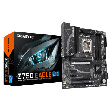 GIGABYTE Z790 EAGLE Carte mère - Compatible avec les processeurs Intel Core de 14e génération, VRM 12+1+1 phases, jusqu'à 7600