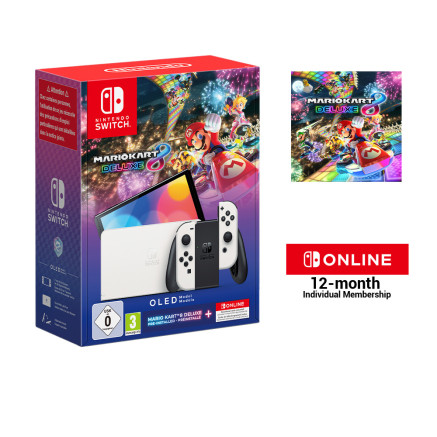 Nintendo Switch OLED + Mario Kart 8 Deluxe + Switch Online 12 Months console de jeux portables 17,8 cm (7") 64 Go Écran tactile