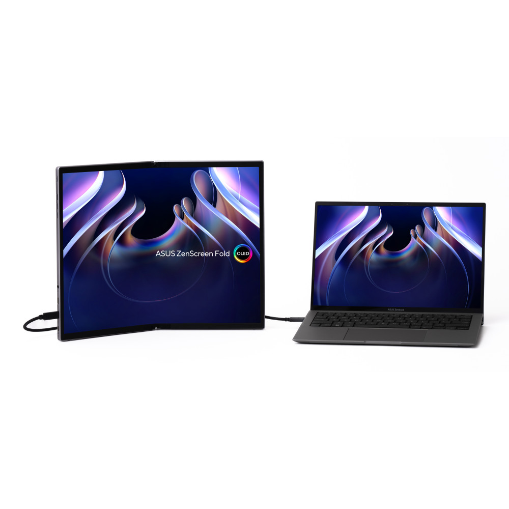 ASUS ZenScreen Fold OLED MQ17QH écran plat de PC 43,9 cm (17.3") 2560 x 1920 pixels Quad HD Argent