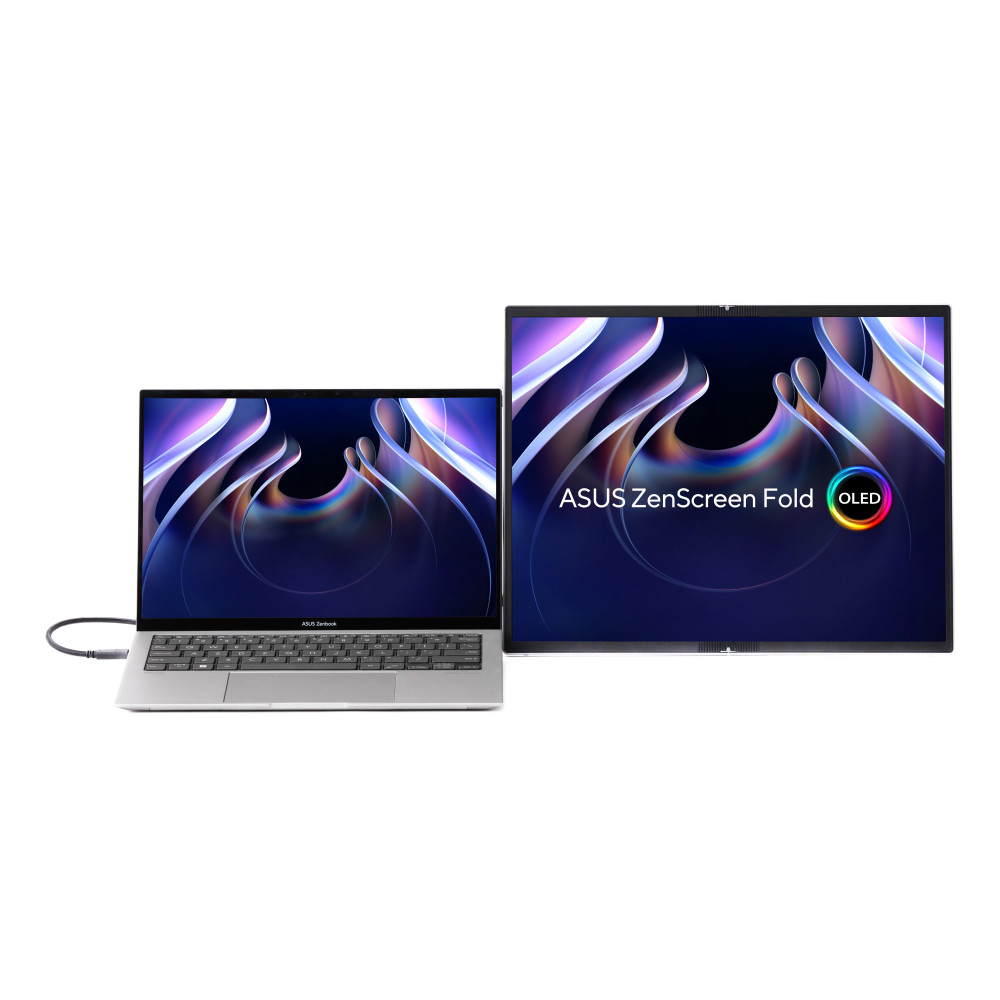 ASUS ZenScreen Fold OLED MQ17QH écran plat de PC 43,9 cm (17.3") 2560 x 1920 pixels Quad HD Argent