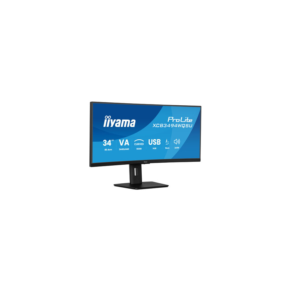 IIY00046459 IIYAMA XCB3494WQSU-B1 (Prolite) - 34p VA UWQHD Incurvé 0.4ms 350cd 2xHDMI-1xDP 2xUSB-C 4xUSB 2x5W Noir