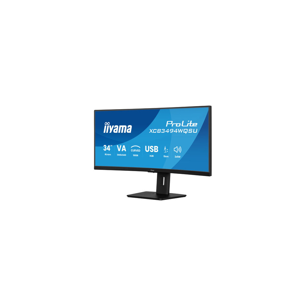 IIY00046459 IIYAMA XCB3494WQSU-B1 (Prolite) - 34p VA UWQHD Incurvé 0.4ms 350cd 2xHDMI-1xDP 2xUSB-C 4xUSB 2x5W Noir