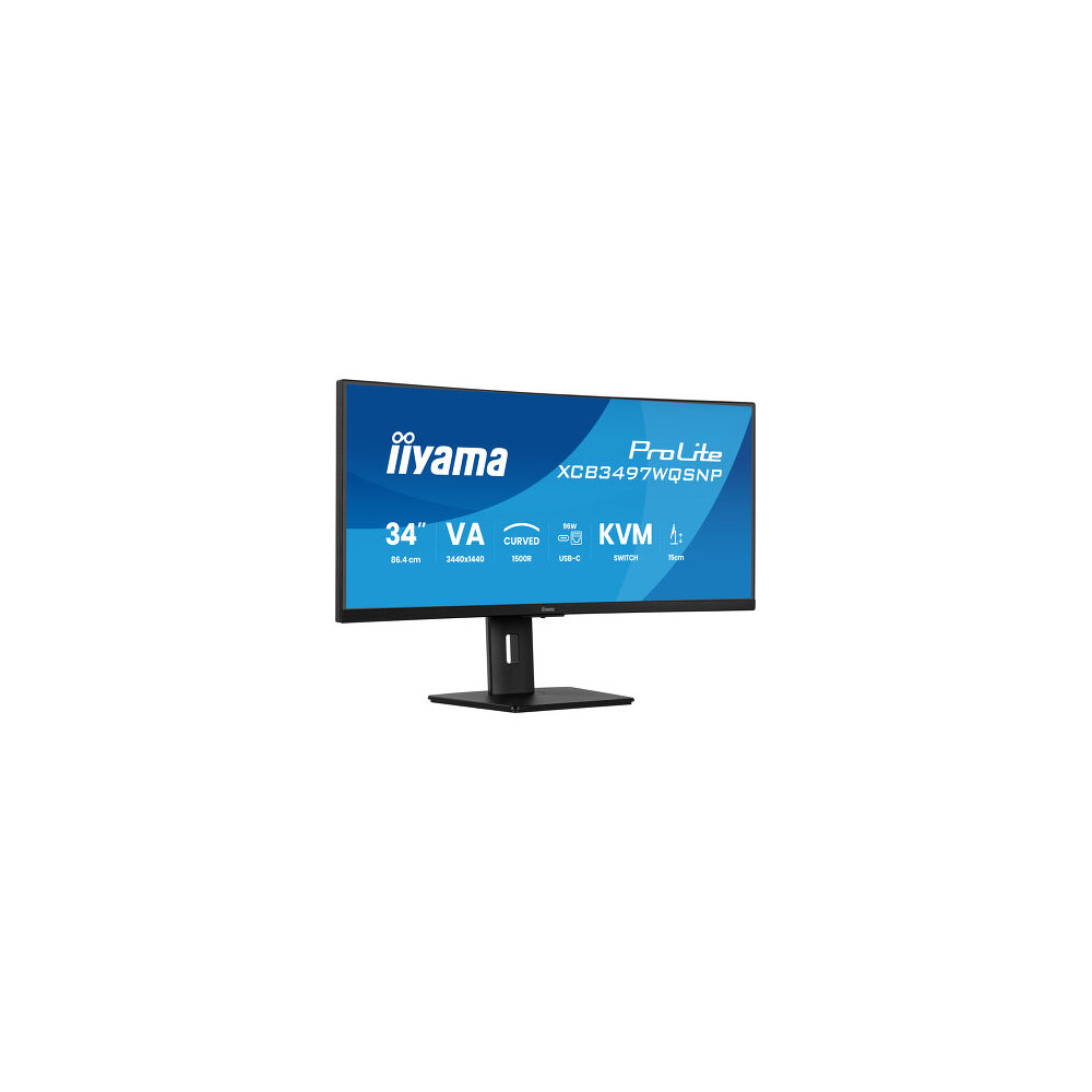 IIY00046460 IIYAMA XCB3497WQSNP-B1 - 34p VA UWQHD Incurvé 0.4ms 350cd 2xHDMI-1xDP USB-C.Dock 4xUSB 2xUSB-C KVM RJ45 2x5W Noir