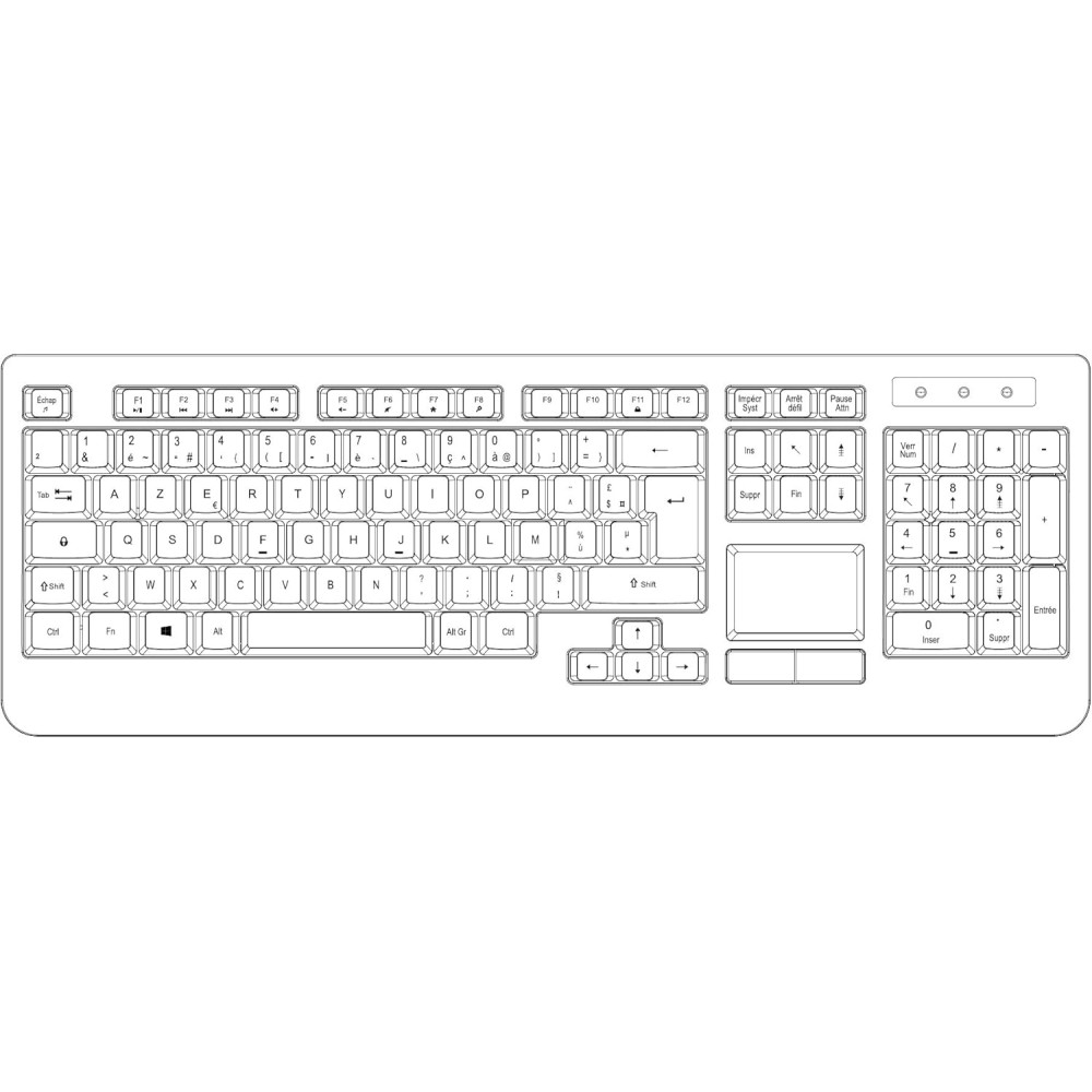 PERCL026135 PERIBOARD-513 II BLACK Clavier avec TouchPad